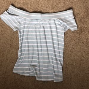 Light blue off the shoulder top